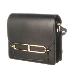 Hermes Roulis Mini (Black Leather w/Gold Hardware)